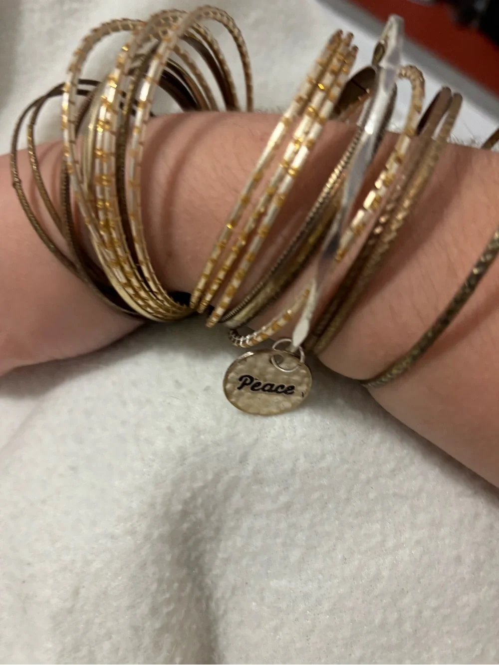 Two-Tone Gold and Silver Stackable Bangle Bracelet Set - Women Jewelry